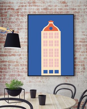MOTIVISSO Poster Haus Sand/Blau - Dreamy Dutch Collection