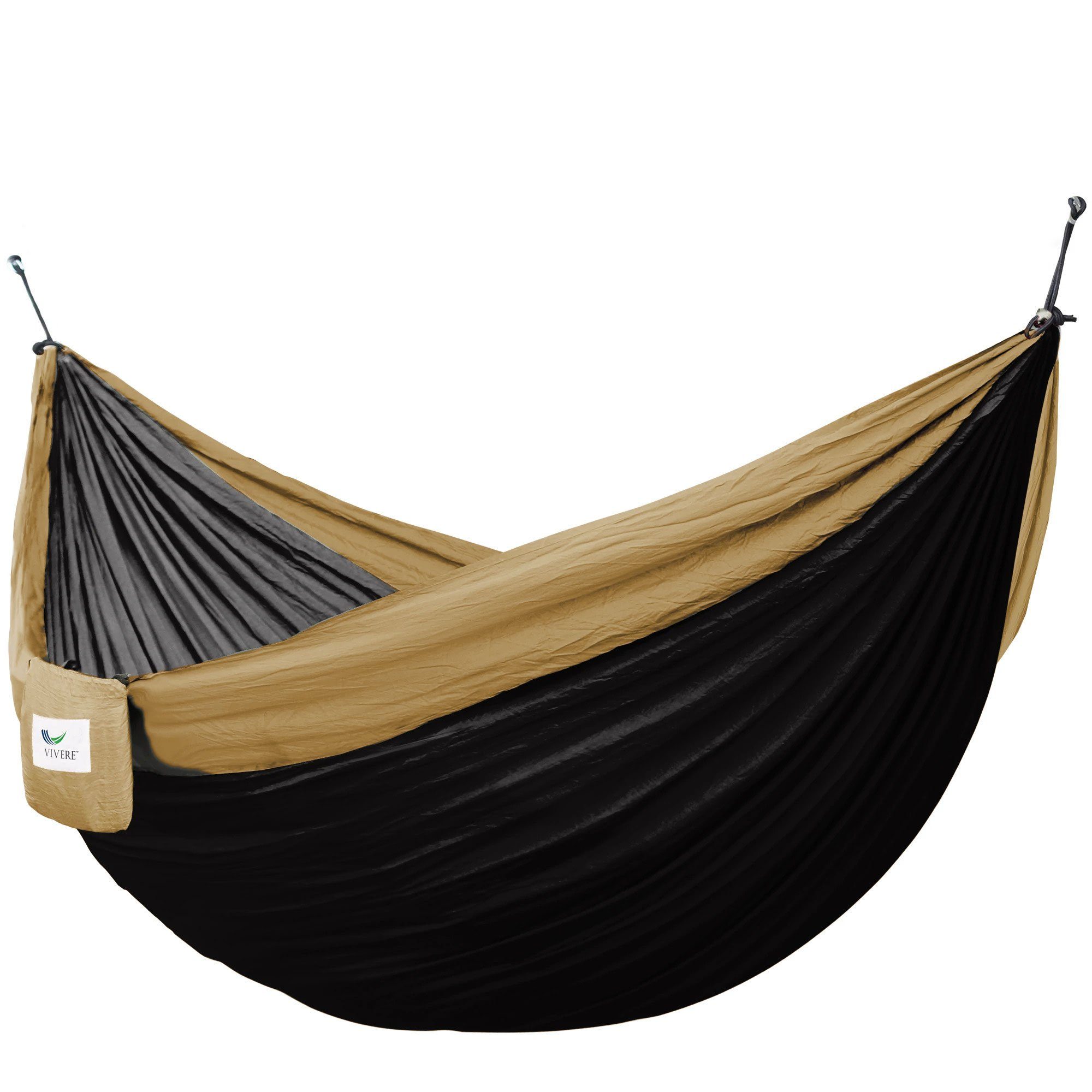 Vivere Hängematte Doppel Reisehängematte Outdorr-black-sand wetterfest von Vivere, Leichte Hängematte für unterwegs!