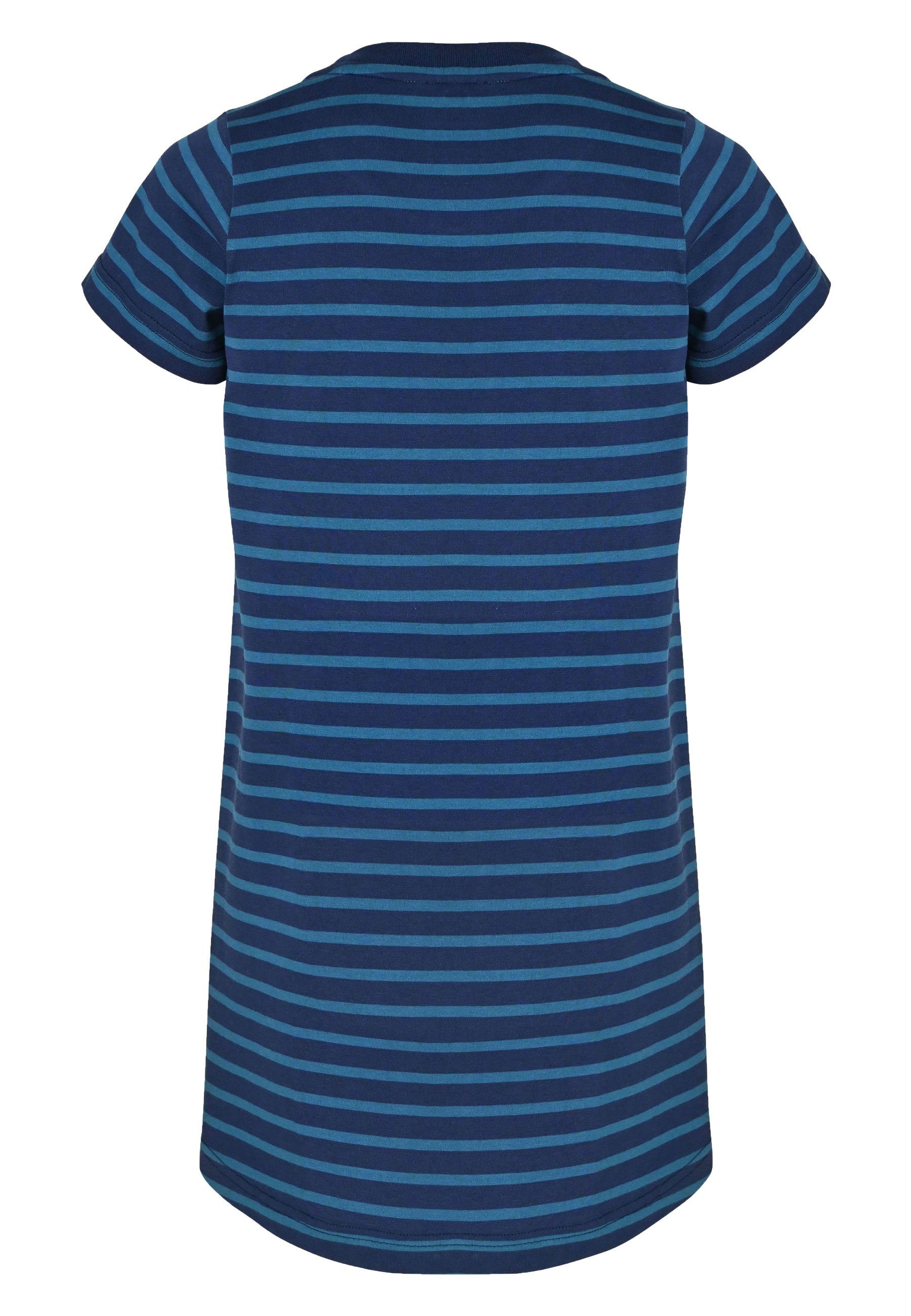 Elkline Sommerkleid - Shirt-Kleid darkblue bluecoral Streifen Basic Hanna
