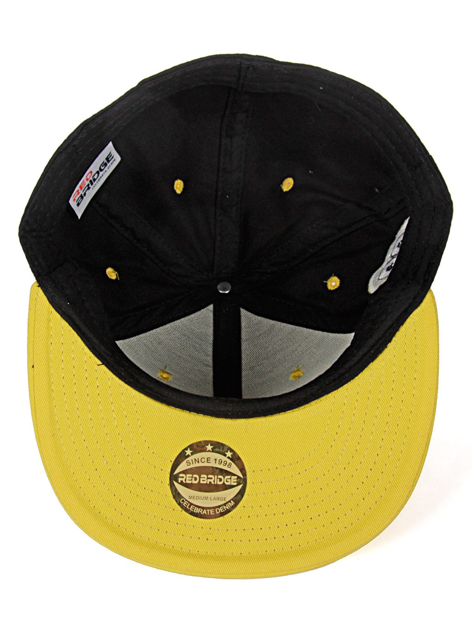 RedBridge Baseball Cap Durham Schirm mit schwarz-gelb kontrastfarbigem