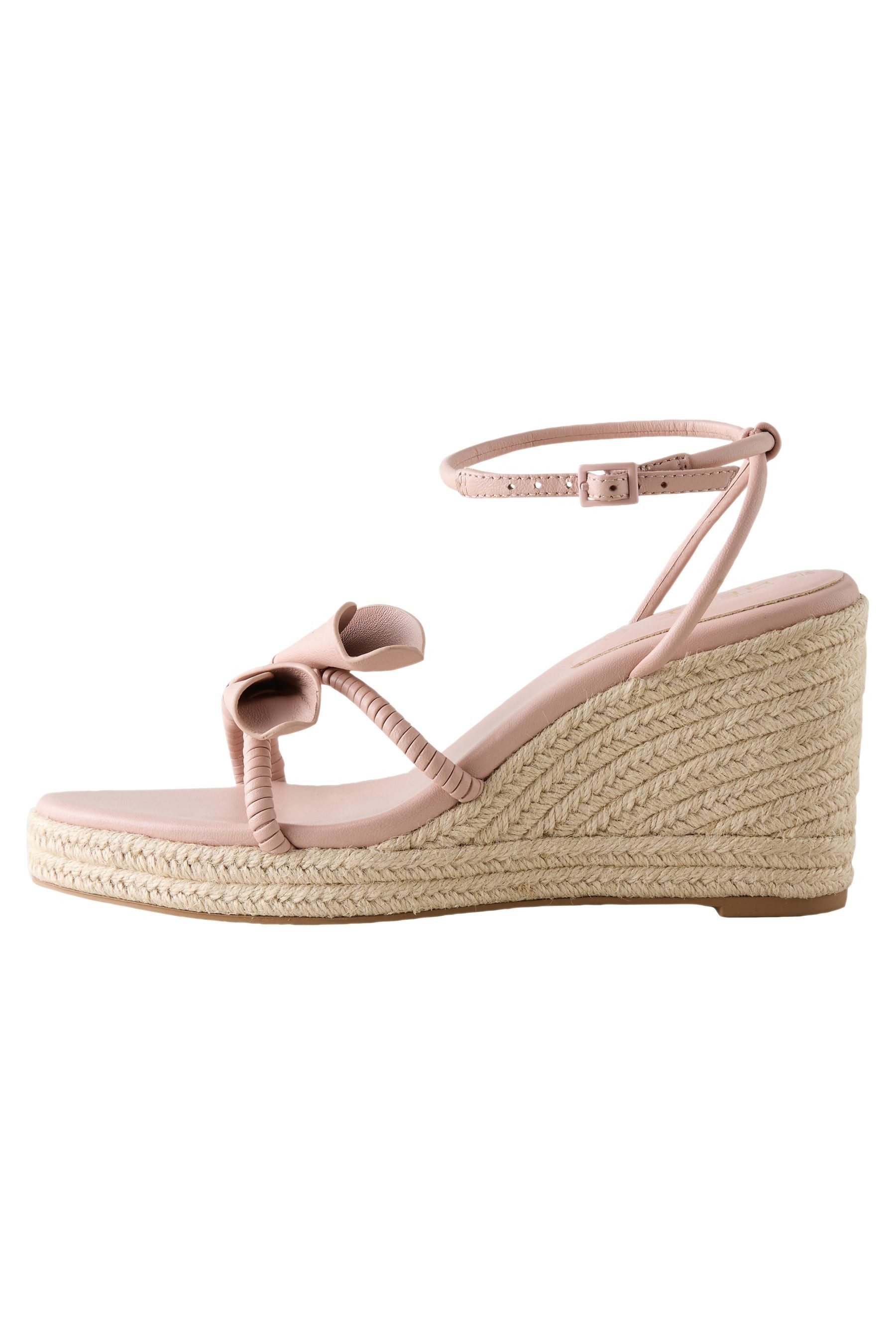 Forever Comfort® Leder-Keilabsatzschuhe, Tulpe Keilsandalette