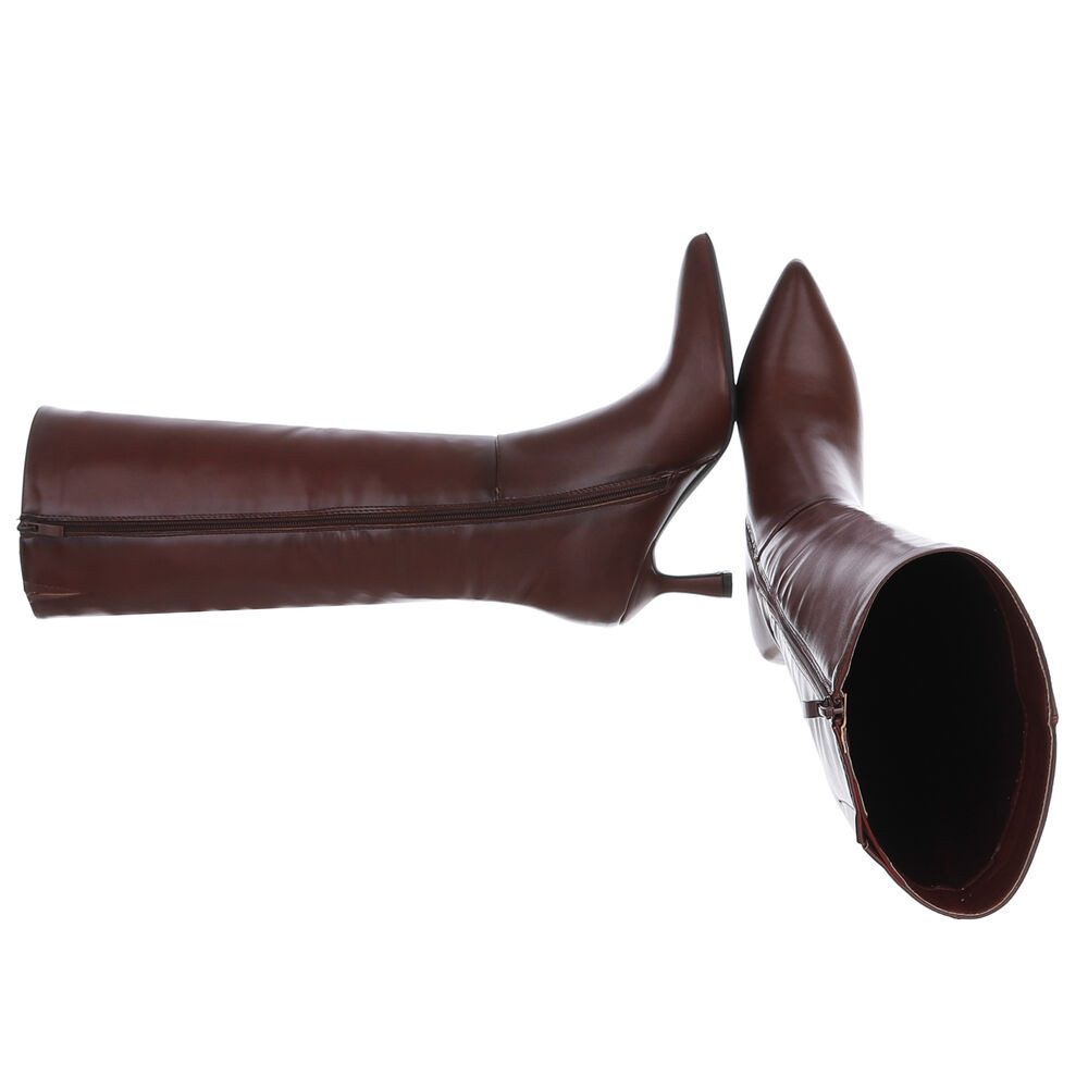 Ital-Design Elegante Damenstiefel mit Absatz für jeden Anlass Stiefel (90153002) Pfennig-/Stilettoabsatz Stiefel in Weinrot