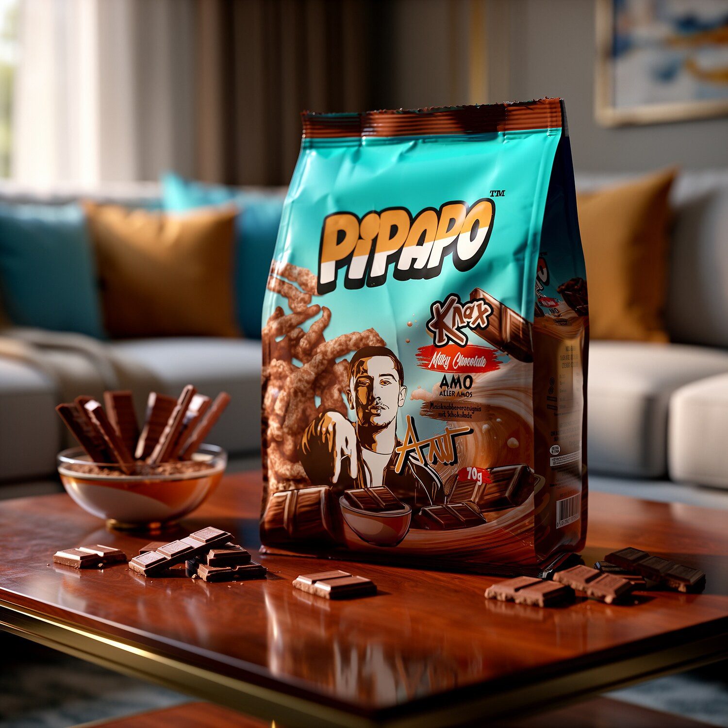 PIPAPO Schokolade, 1 x 70 g, Knax Milky Chocolate – AMO Edition Crunch