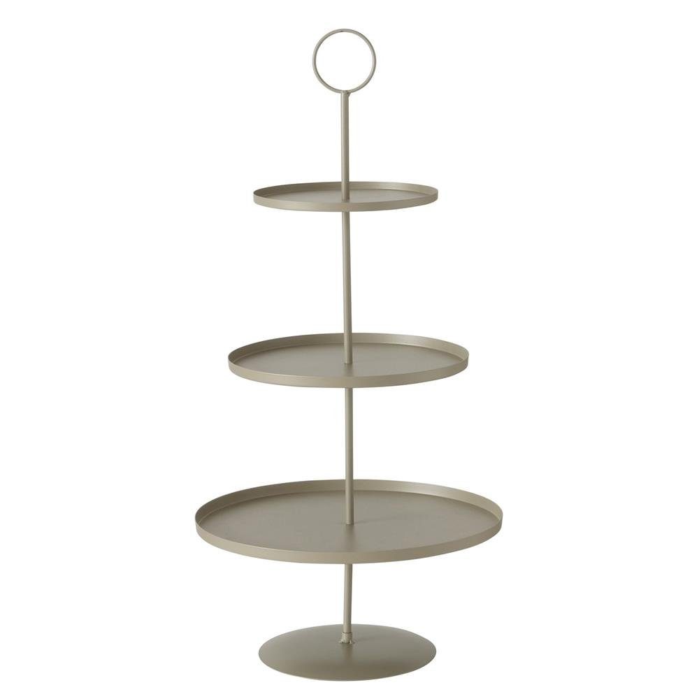 BOLTZE Dekoetagere Samona (1x Etagere, 1 St., 3 Etagen), Obst und Gebäck Metalletagere, Eisen, Beige, 60 x 30 cm