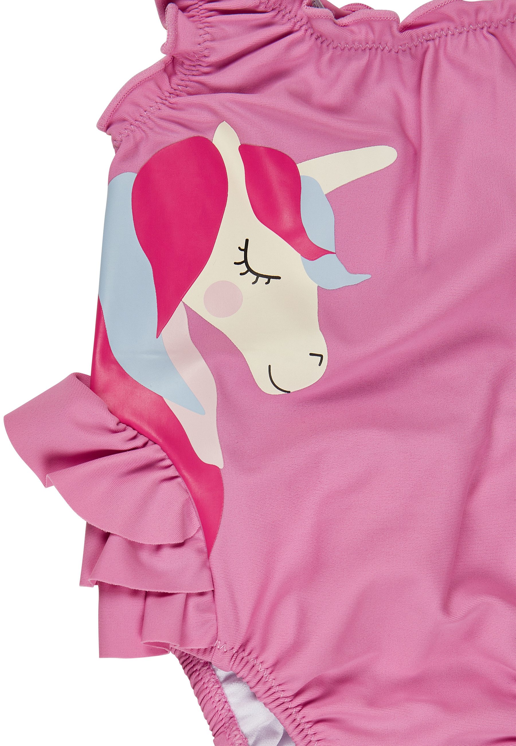 Sterntaler® Badeanzug UV-Schutz 50+ Badeanzug Einhorn (1-St) Badeanzug mit Einhorn-Print & Rüschen, Windeleinsatz bis 86/92