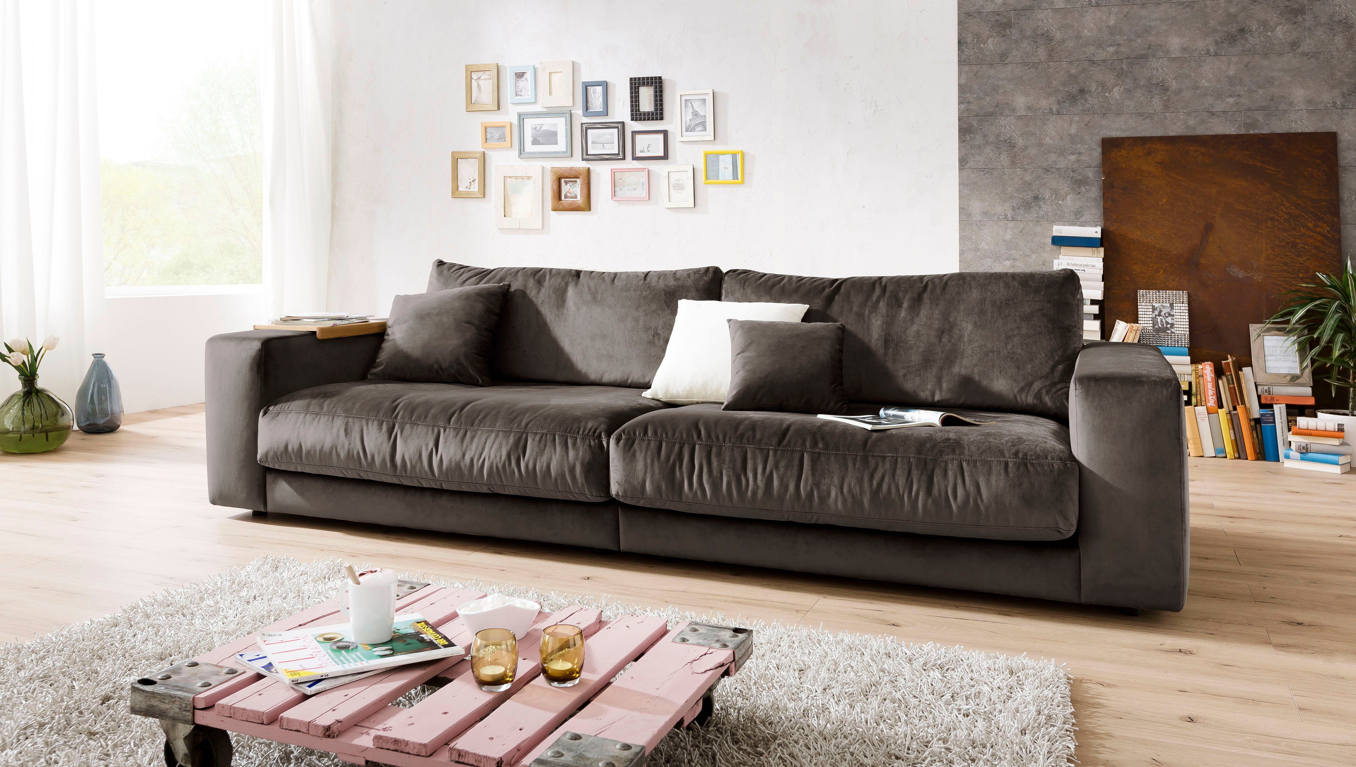 3C Candy Big-Sofa "Enisa II" incl. 1 Flatterkissen, Wahlweise mit Flecken-S günstig online kaufen