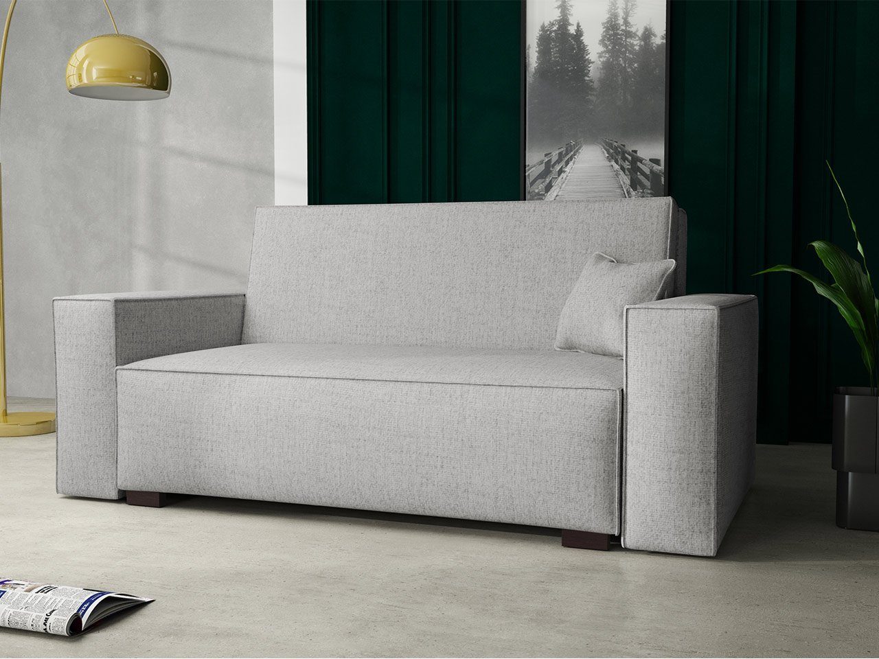 MIRJAN24 Schlafsofa Viva Duo III, mit Bettkasten und Schlaffunktion, inkl. Kissen, Holzfüße, Wellenfeder, 3 Sitzer