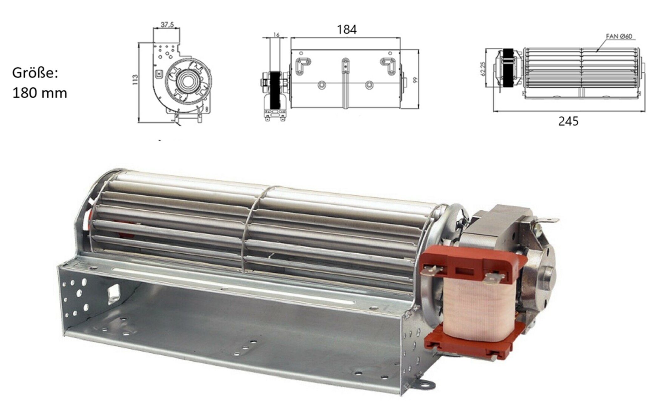Uzman Montagezubehör Backofen Querstromlüfter Walzenlüfter Radiallüfter Bac günstig online kaufen