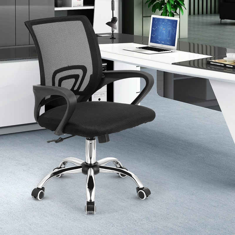 iscooter Bürostuhl Ergonomischer Schreibtischstuhl mit Armlehnen, Mesh Computerstuhl, Arbeitsstuhl, Leichter Stuhl, 360° Drehstuhl, höhenverstellbarer