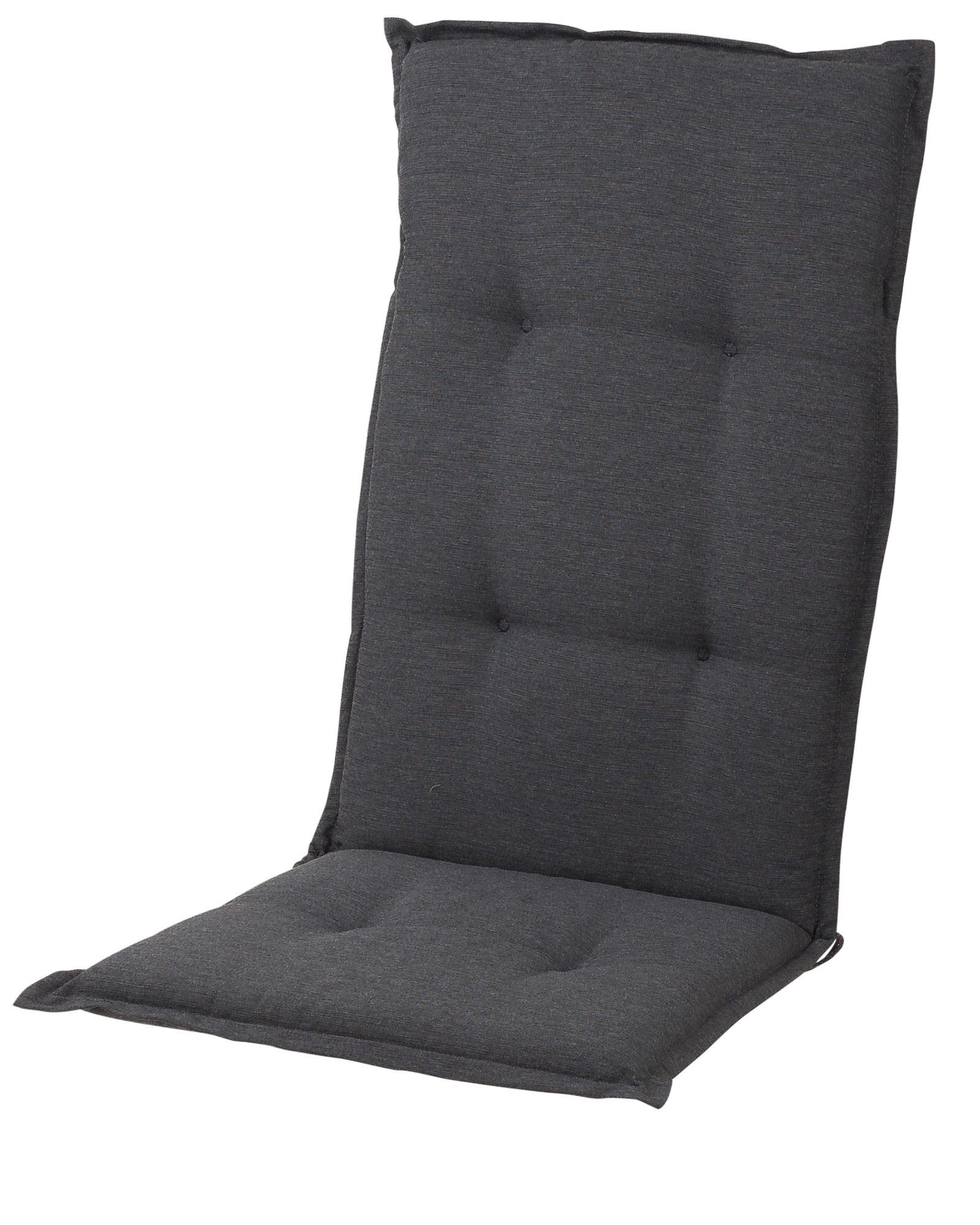 Sun Garden Hochlehnerauflage Hochlehner Naxos 50318-701 anthrazit 118x49x6 cm Sun Garden, (1 St), Halteband verstellbar mit Bindebändern