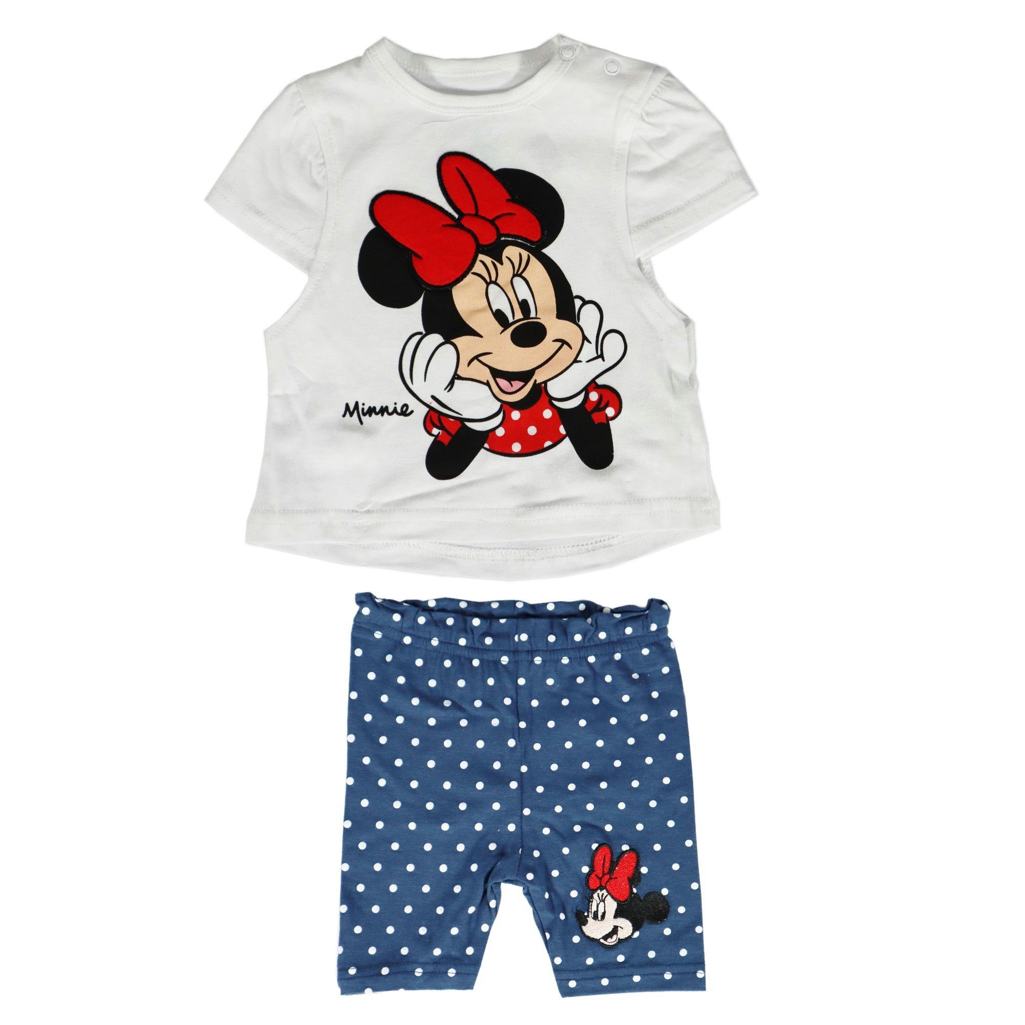 Disney Print-Shirt Disney Minnie Maus Mädchen Baby Shirt plus Hose (2-tlg) Gr. 62 bis 86, Baumwolle