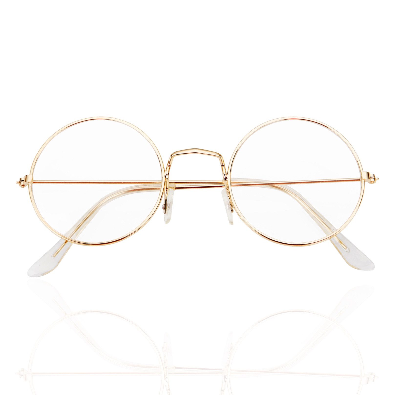 happymas Kostüm 1x Weihnachtsmannbrille - Nikolausbrille - rund Nickelbrille