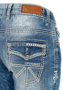 Cipo & Baxx Bequeme Jeans mit dezenter Waschung in Straight Fit