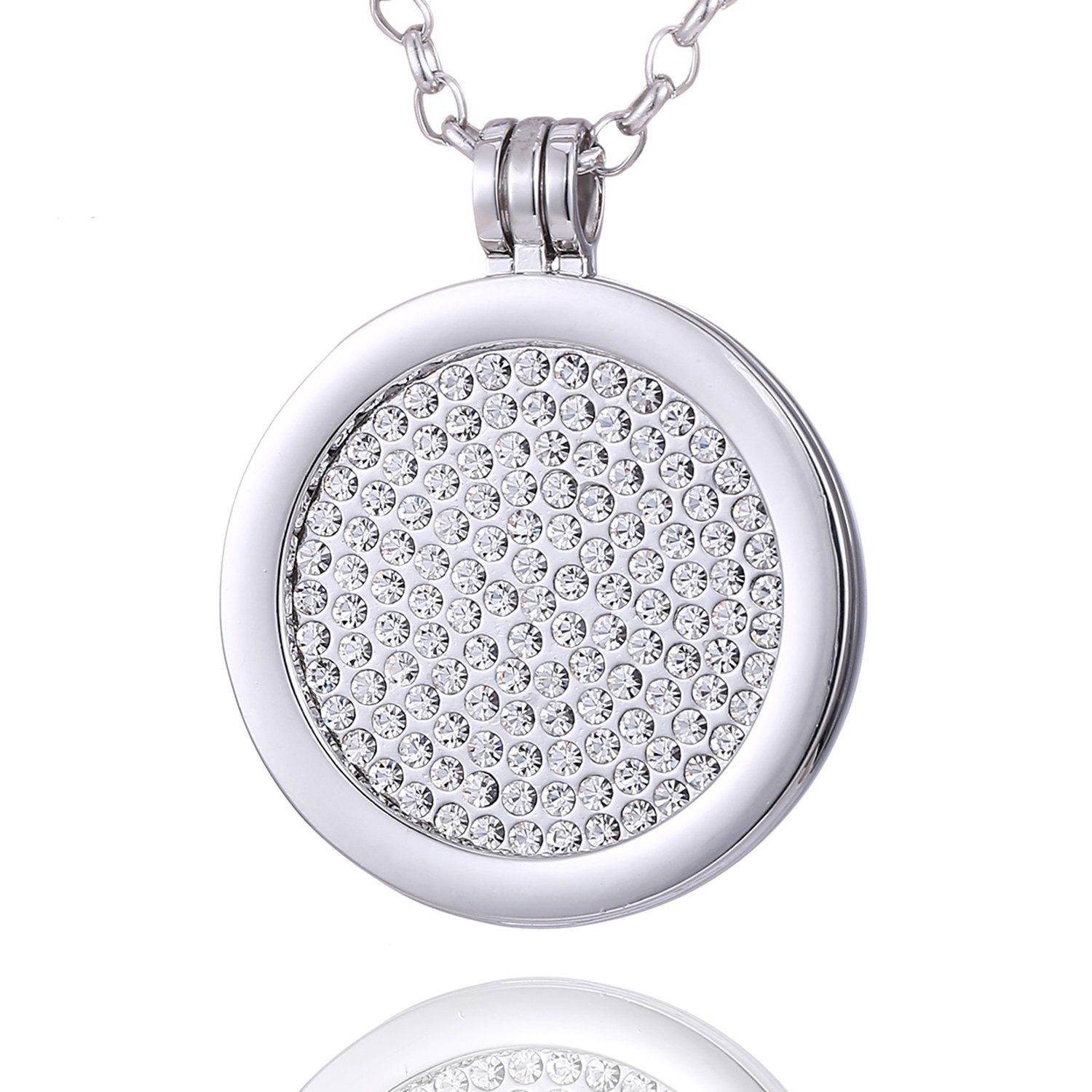 Morella Kette mit Anhänger Damen Halskette 70 cm mit Coin 33 mm (2-tlg), Si günstig online kaufen