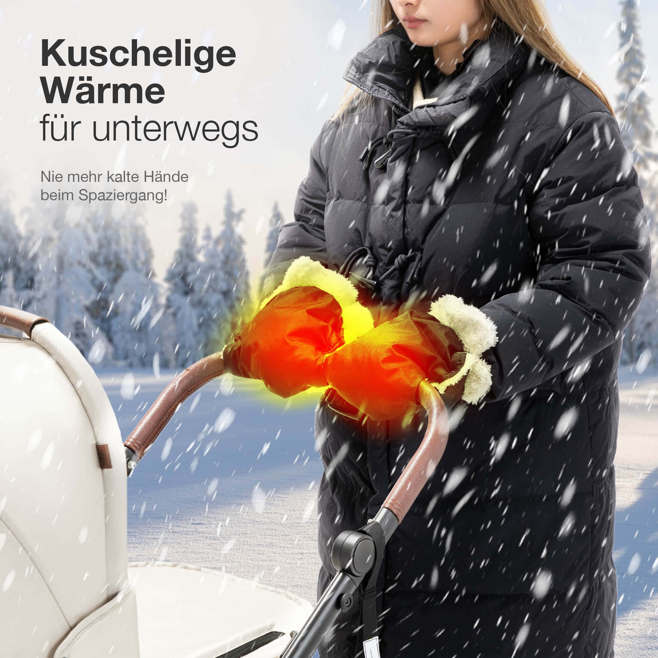 Daliya® Kinderwagen-Handwärmer ArcticDuo Kinderwagen Handwärmer für Kinder und Eltern, (2-St), Handwärmer mit weichem Fleece, wasserabweisend, leicht befestigbar