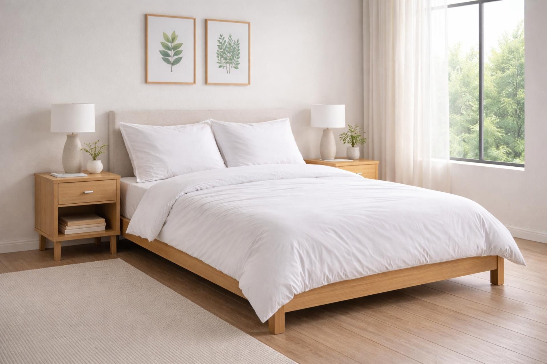 Carpe Sonno Bettwäsche Mako Satin 135x200 155x220 Baumwolle Bettzeug Einfarbig Bettwäsche Uni, Mako-Satin, 2 teilig, Ganzjahres Bettwaren Pflegeleicht Allergiker Bettbezug Uni Weiß