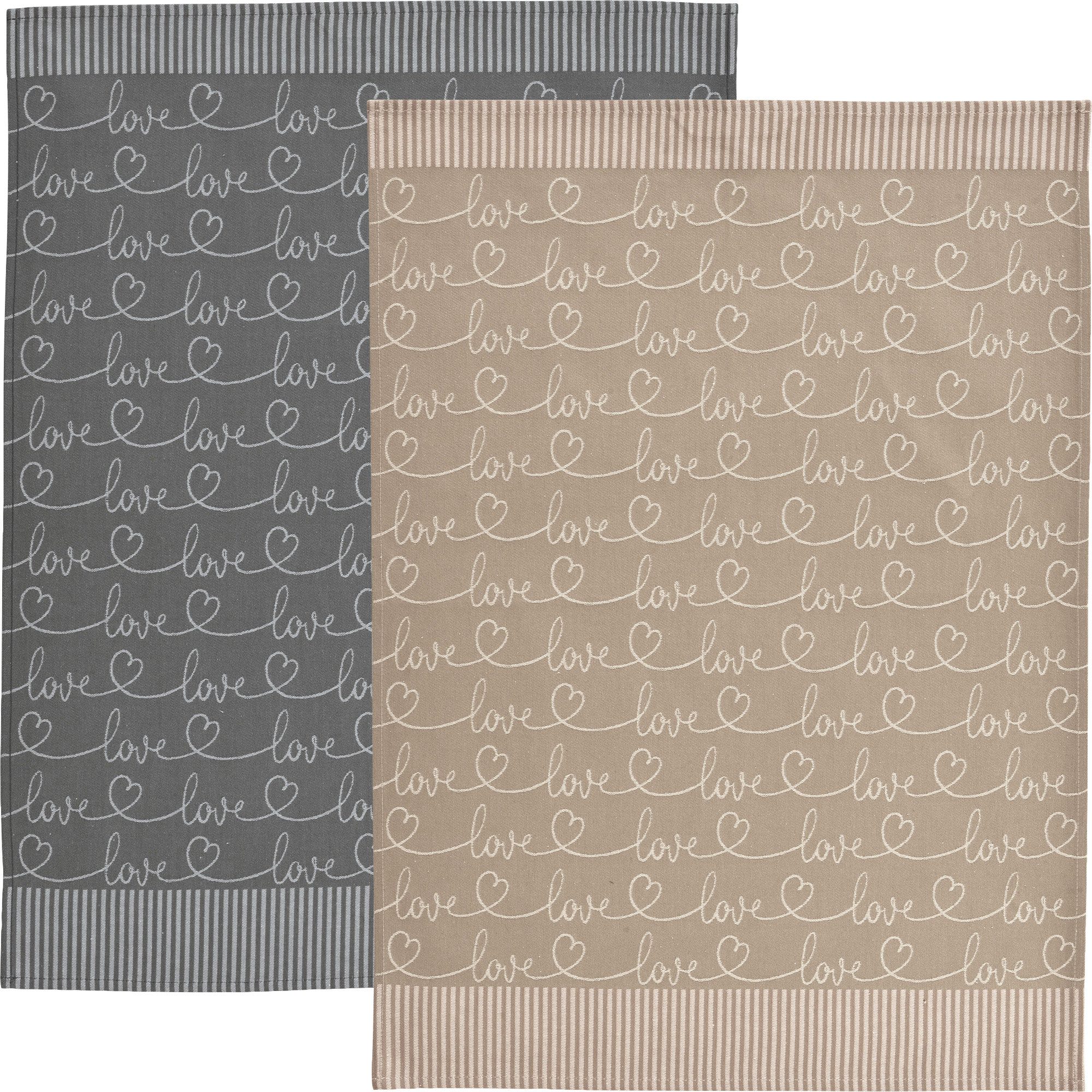 sander table + home Geschirrtuch Geschirrtuch "Four letters" 2er-Pack, Baumwolle