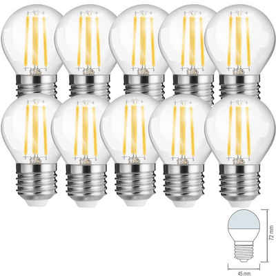 V-TAC LED-Leuchtmittel 4W E27 Mini LED Filament Leuchtmittel Birne Leuchte, 10 St., Neutralweiß, Form G45, 430 Lumen, Eck klar Glas, E27 Edison Gewinde 10er set