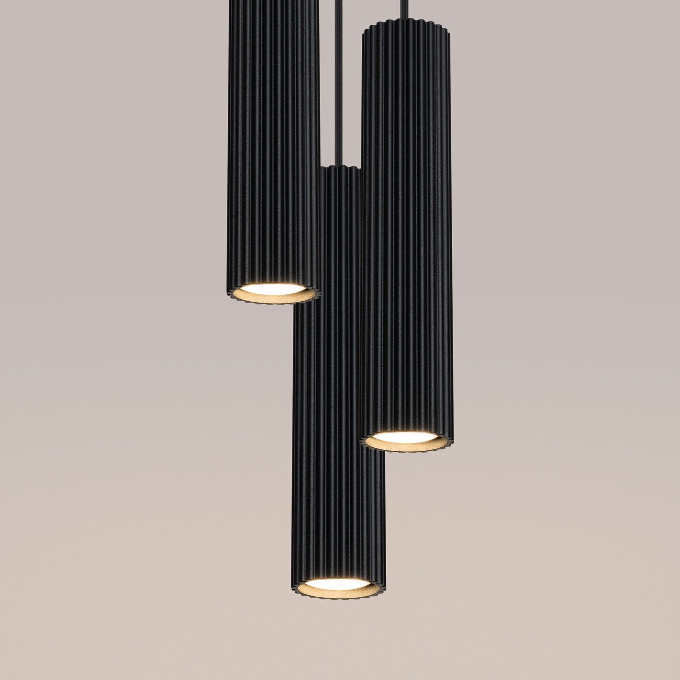 SOLLUX lighting Hängeleuchte Pendelleuchte Karbon 3P Schwarz, Nicht enthalten – Bild 5 von 5