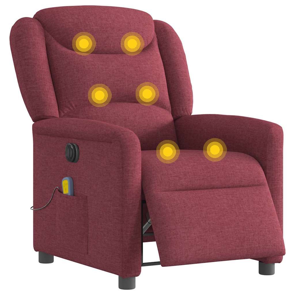 vidaXL Sessel Massagesessel Elektrisch Weinrot Stoff günstig online kaufen