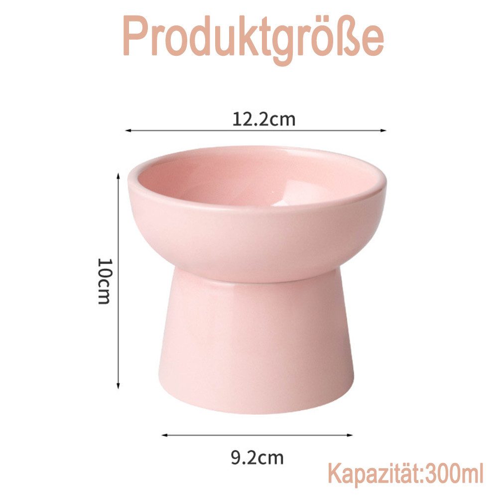 Ledander Futternapf Extra breiter erhöhter Katzenteller aus Keramik, flache günstig online kaufen