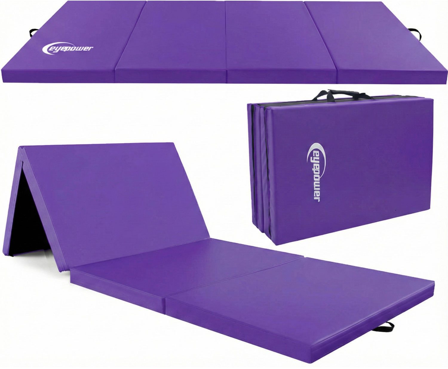 eyepower Weichbodenmatte 180 x 60 x 5 cm - XL Turnmatte für Zuhause - Faltbare Gymnastikmatte, Bodenturnmatte - Klappbare Fitnessmatte - Fallschutzmatte für Kinder