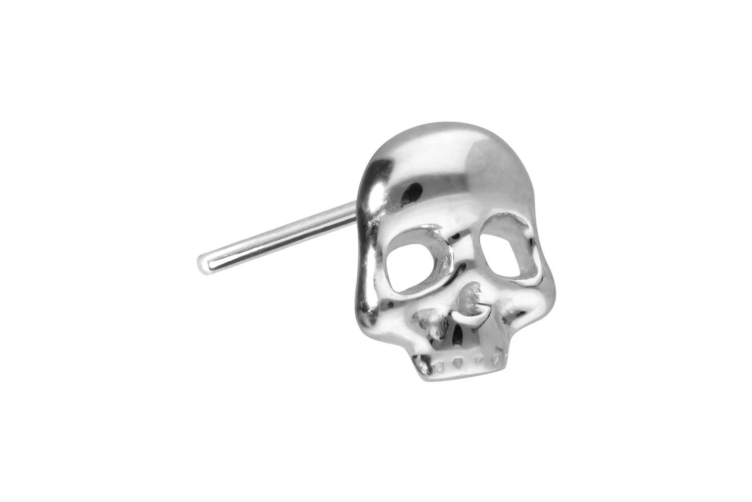 Piercing-Set 14 Karat Gold Aufsatz mit Titan Push Pin TOTENKOPF