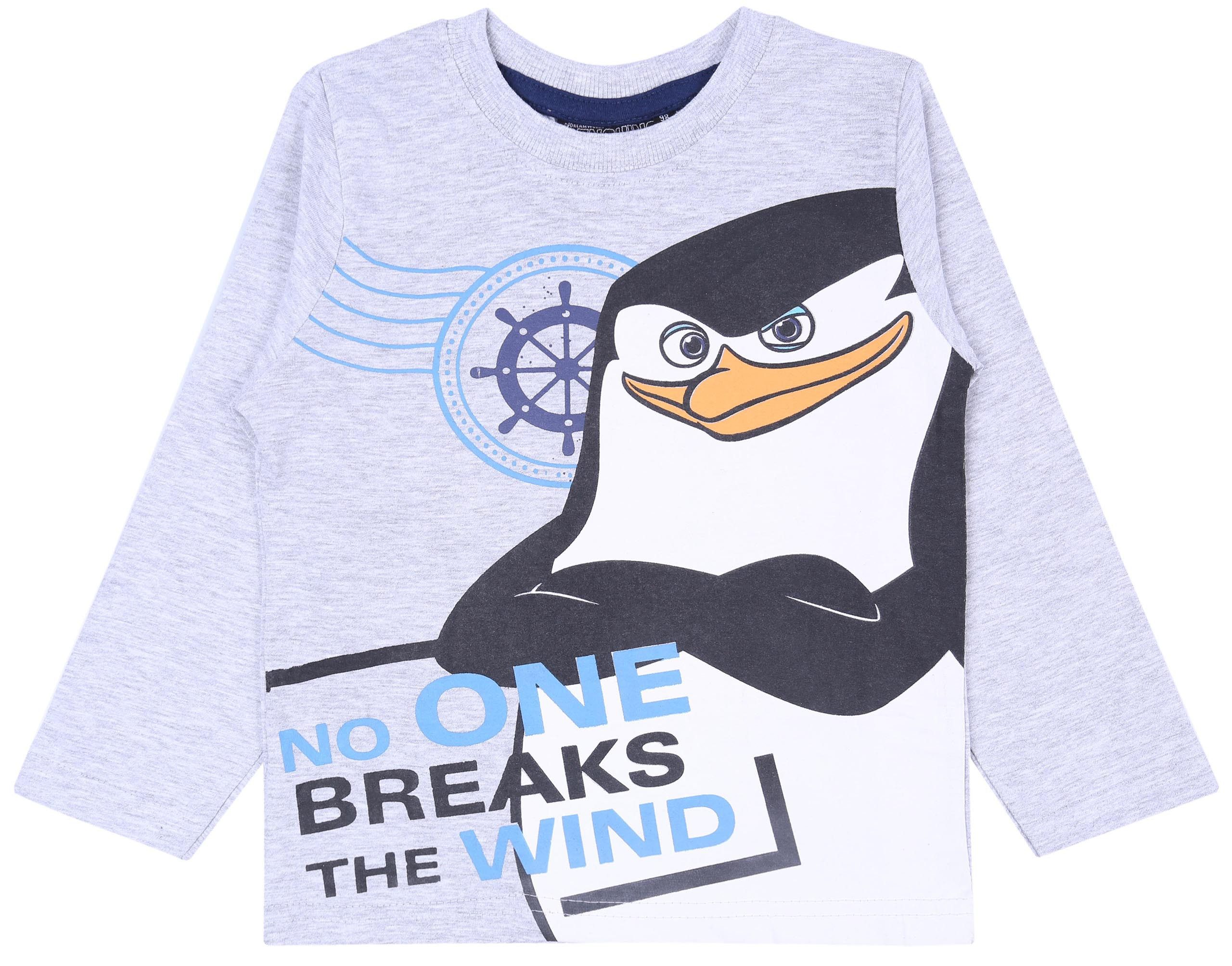 Langarmbluse Graue Bluse, Madagaskar-Pinguin 4 Jahre
