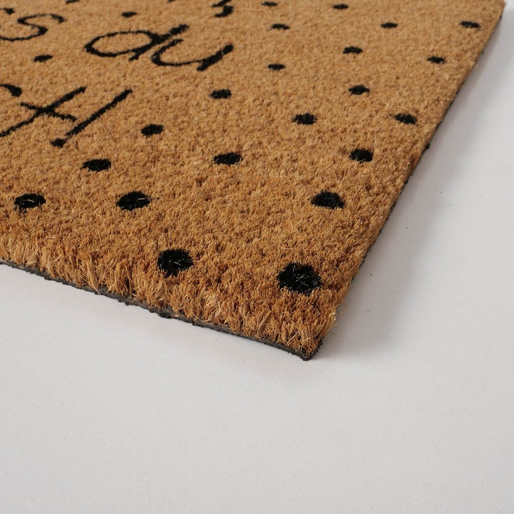 BOLTZE Fußmatte Fußmatte SCHÖN, DASS DU DA BIST natur schwarz mit Punkten a günstig online kaufen