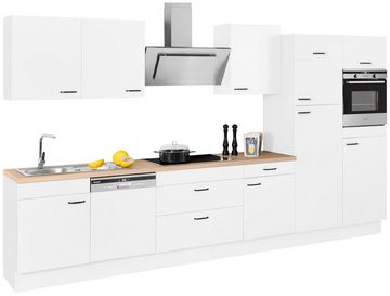 OPTIFIT Küchenzeile Elga, Premium-Küche, Soft-Close-Funktion, großen Vollauszügen, Breite 390 cm