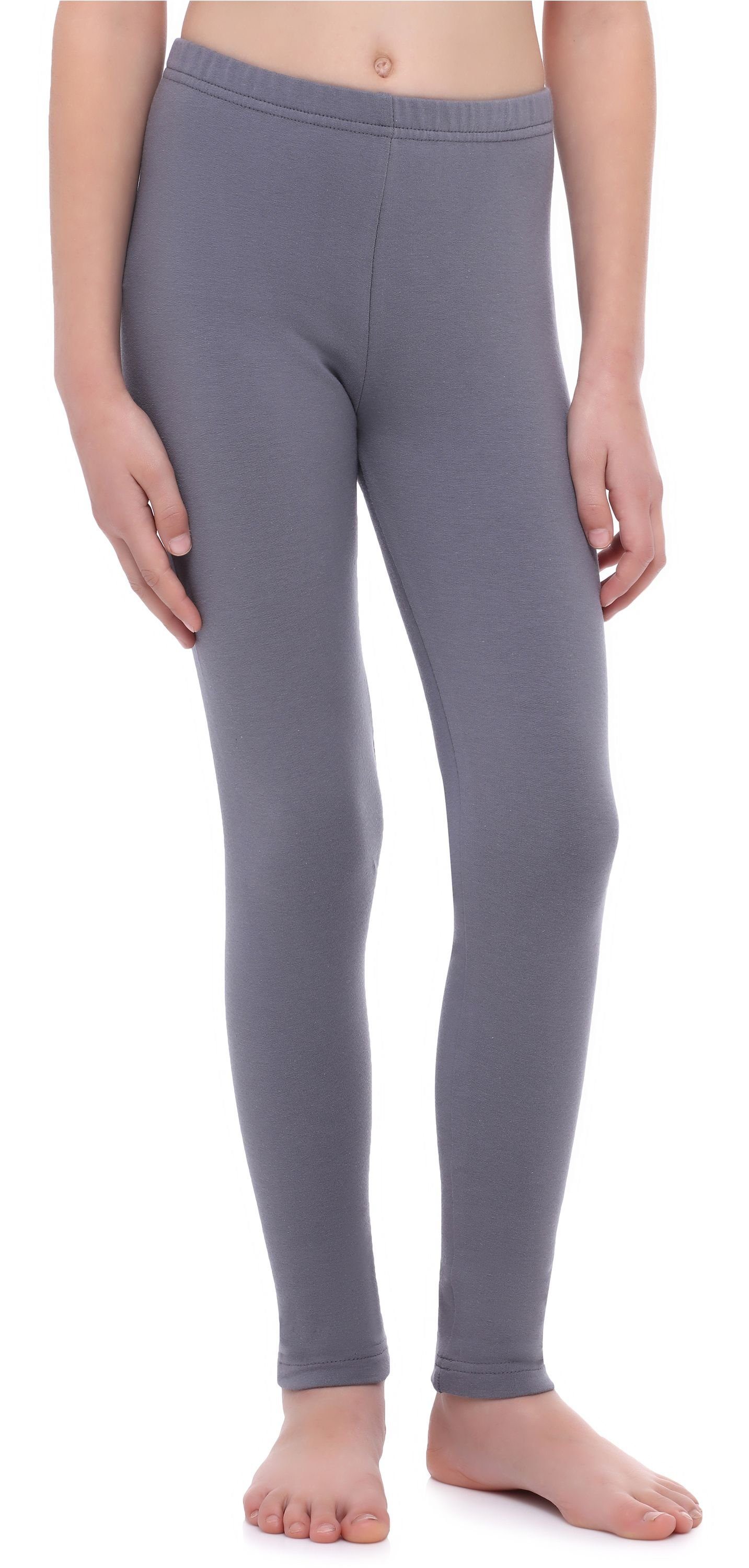 Merry Style Leggings Mädchen Lange Leggings aus Baumwolle MS10-252 (1-tlg) elastischer Bund Graphite