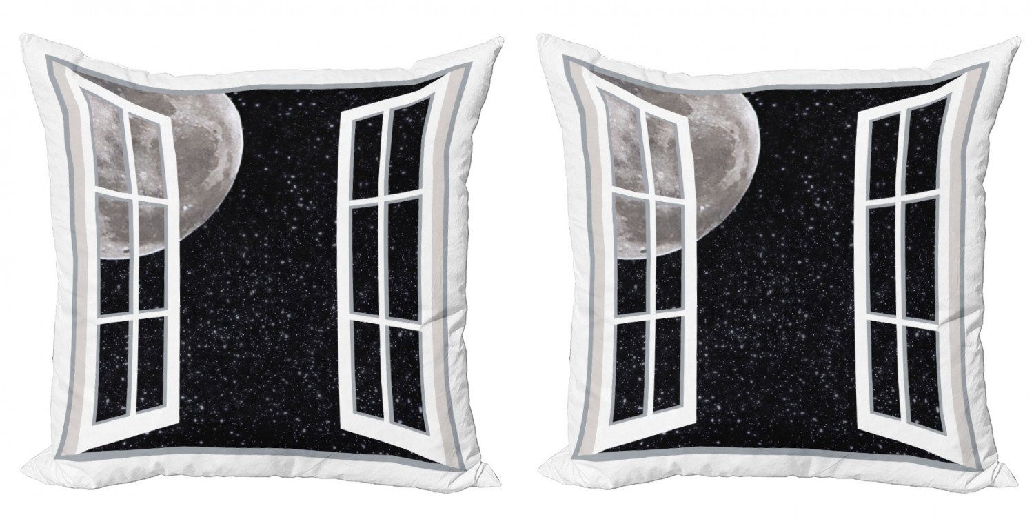 Kissenbezüge Modern Accent Doppelseitiger Digitaldruck, Abakuhaus (2 Stück), Weltraum Fenster zum Weltraum