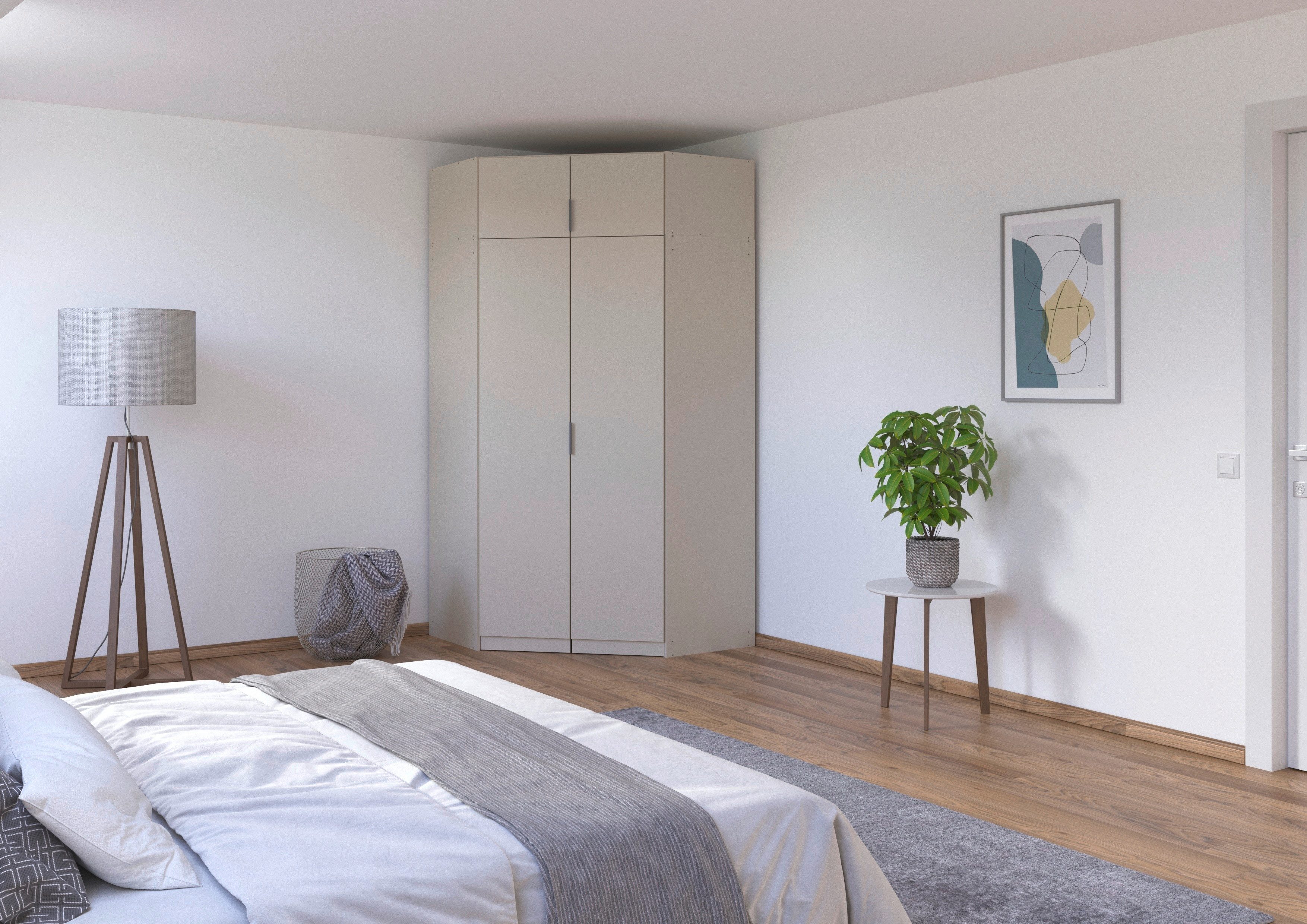 rauch Kleiderschrank Eckschrank Schrank Ankleidezimmer Schlafzimmer Garderobe LAGOA voll ausgestattet viel Stauraum, optional mit Aufsatz MADE IN GERMANY – Bild 2 von 5