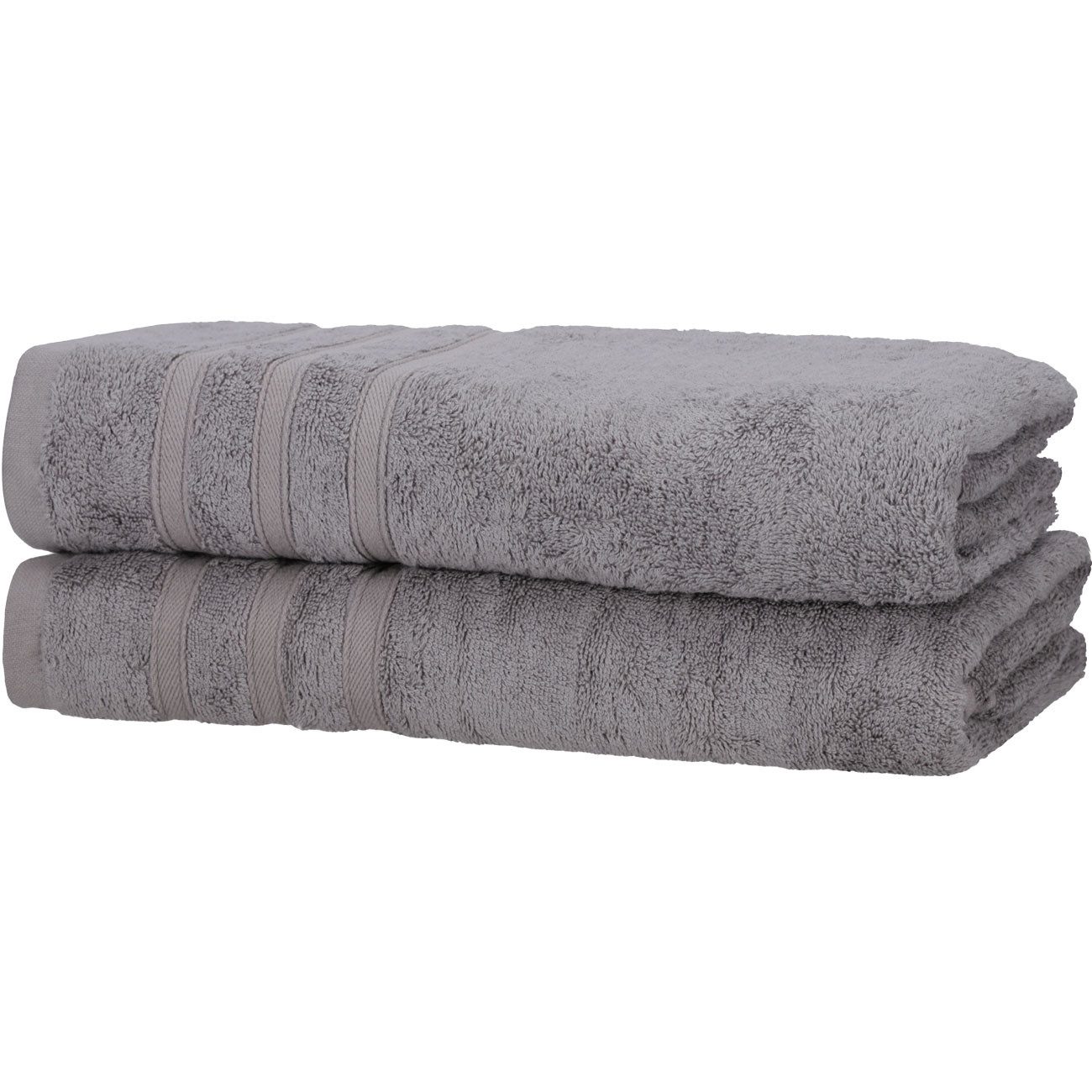 Müskaan Duschtücher Premium Duschtuch-Set Bambus & Baumwolle 70x140cm 450g/m² Grau, (2-St), Saugstark, schnelltrocknend, antibakteriell, geruchsneutral