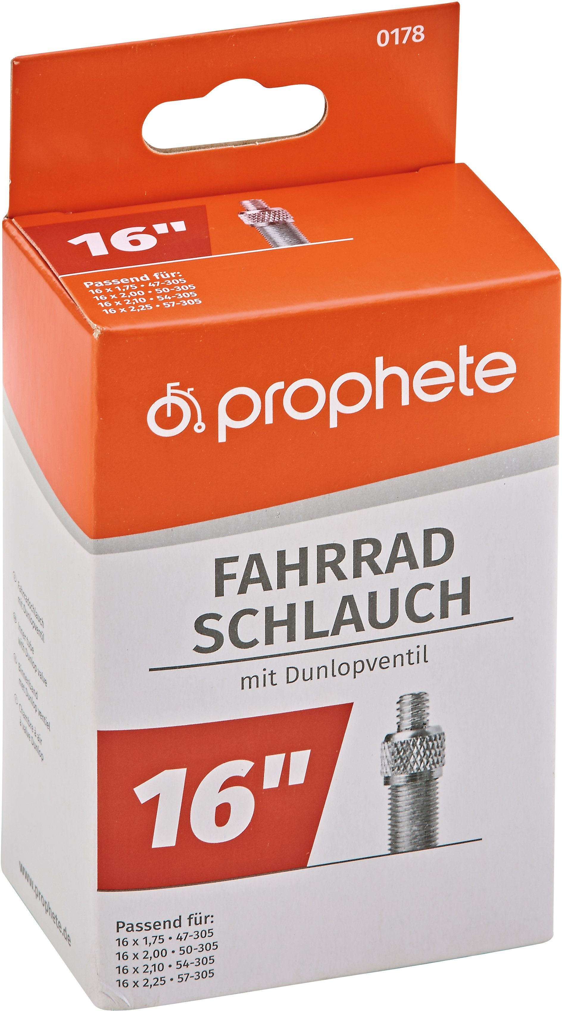 Prophete Fahrradschlauch, 16 Zoll (40,64 cm)