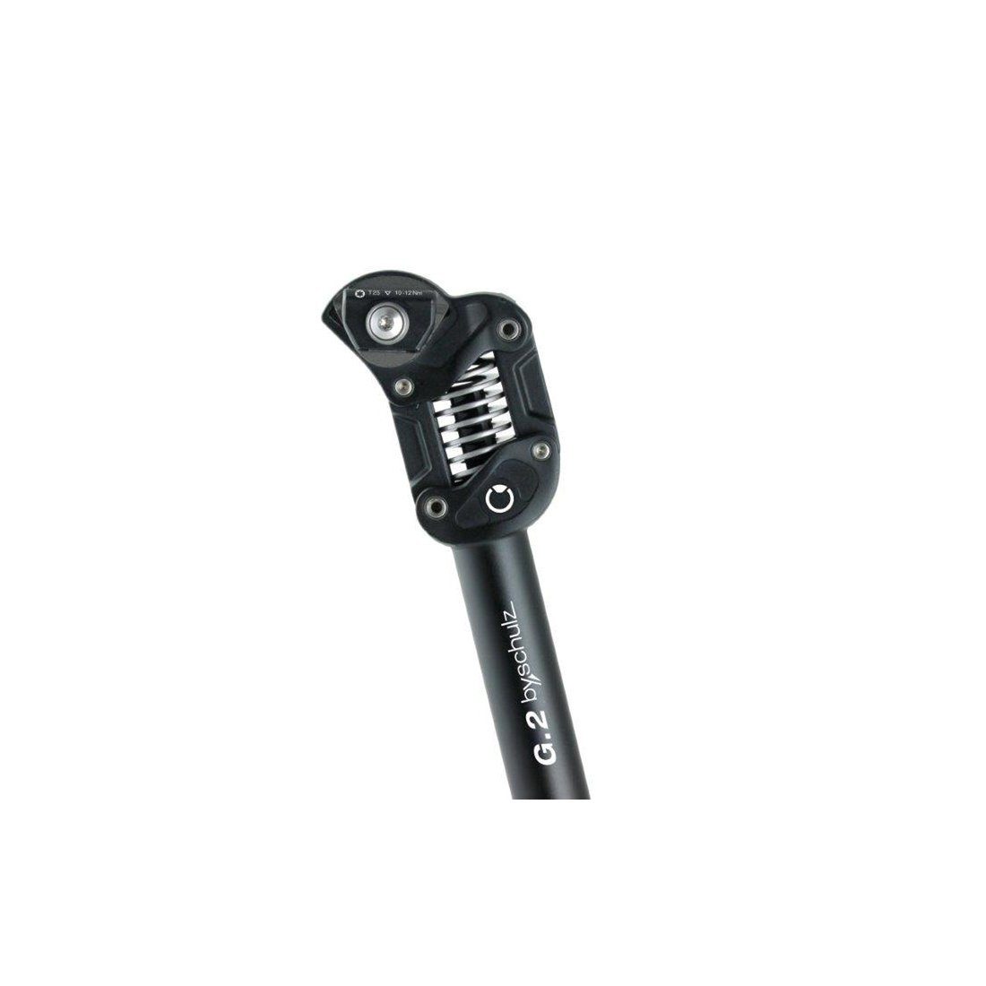 by.schulz Sattelstütze Federsattelstütze Ø 31,6mm, 350mm, schwarz, soft 45-65kg