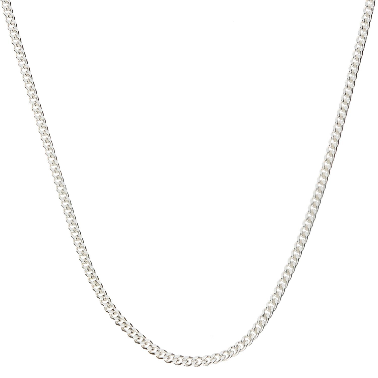 LÖB Kette mit Anhänger Halskette 925 Silber Kette 45cm ohne Anhänger, Silberkette Ohne Anhänger Sterlingsilber 45 cm Panzer Glieder Kette Collier Goldkette Schlicht Dünn Einfach für Damen Herren Kinder