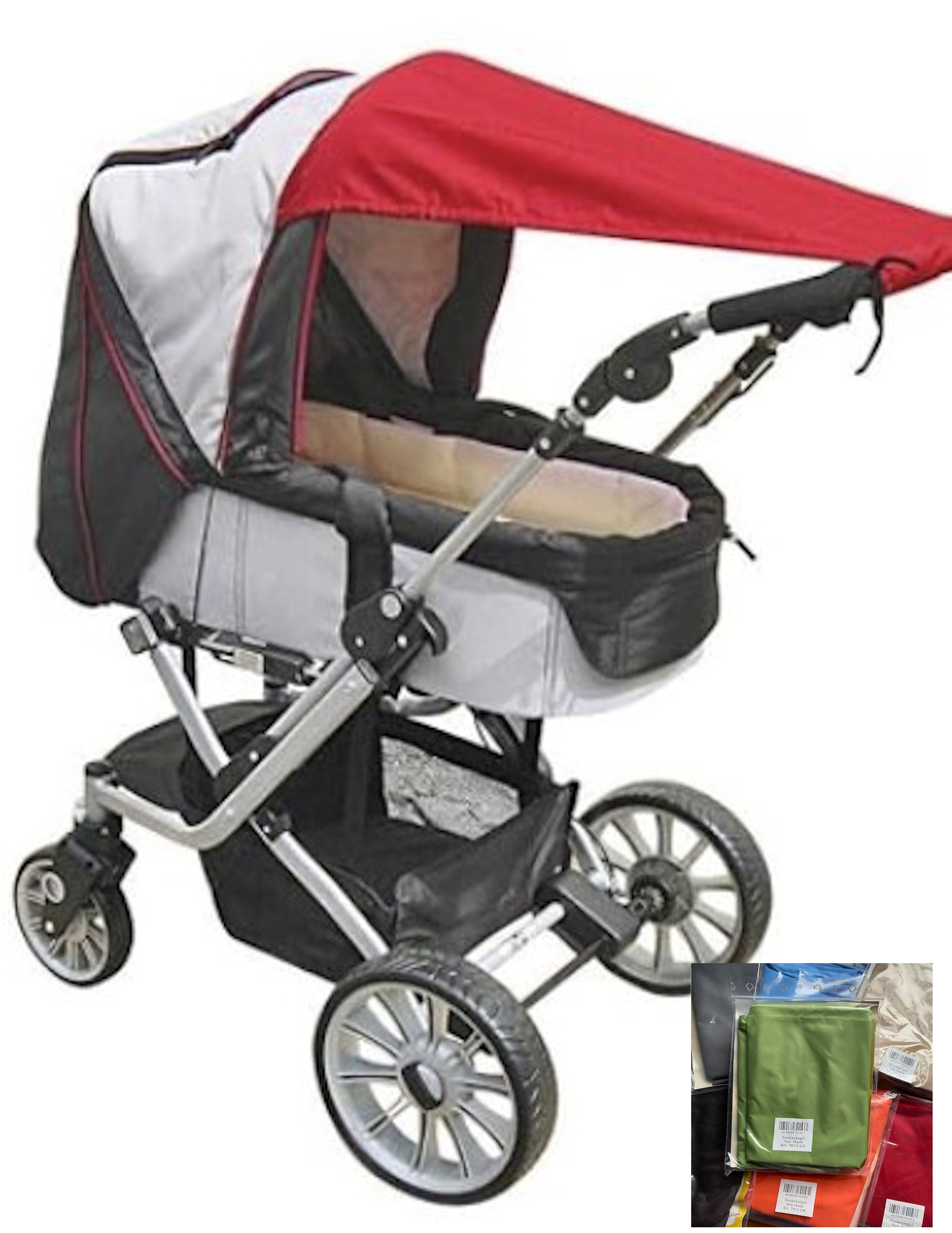 Heitmann Felle Kinderwagen-Sonnenschutzhülle Sonnensegel für Kinderwagen UV-Schutz 50+