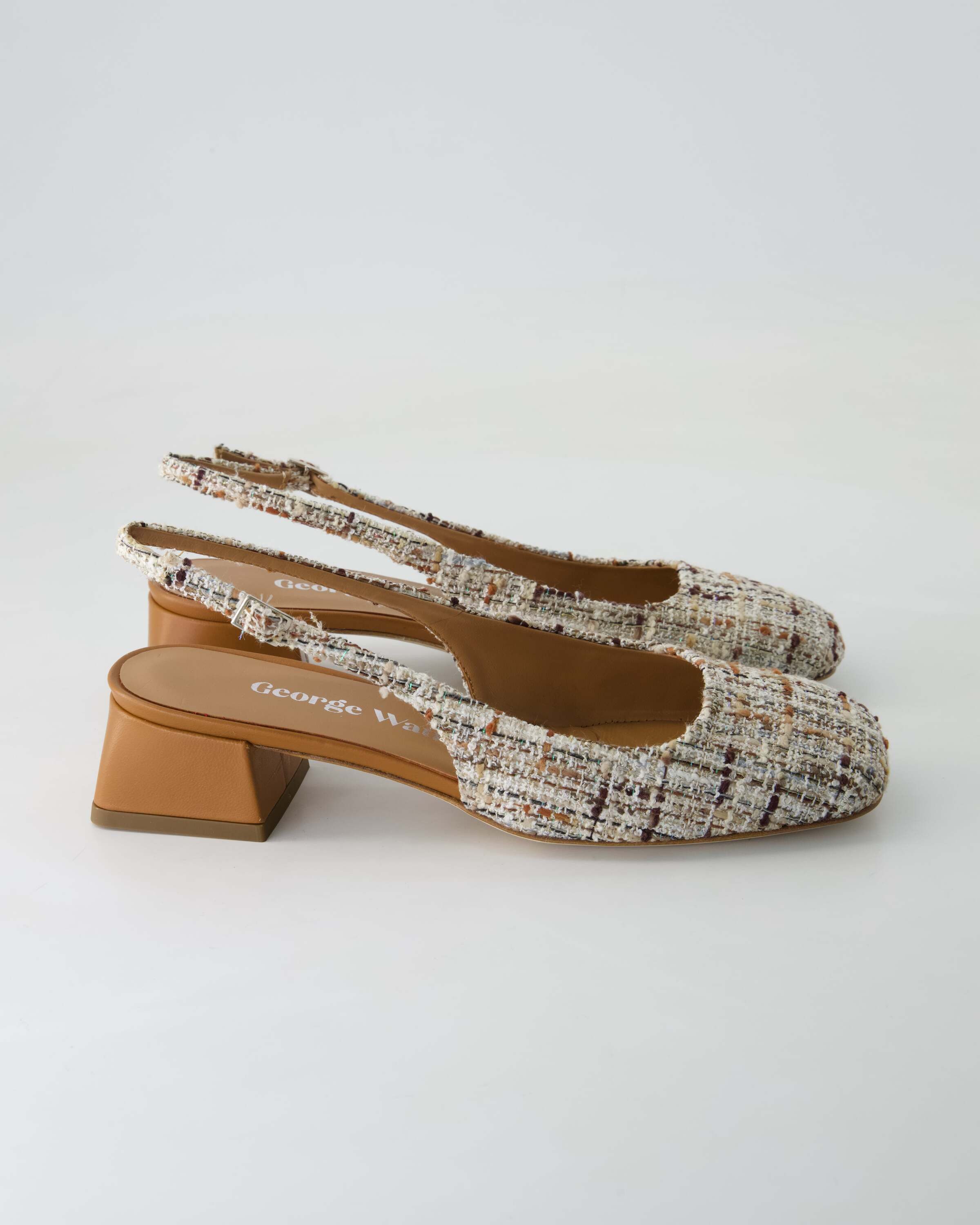 George Watts N2108-404 Slingpumps Obermaterial: Leder und Textil