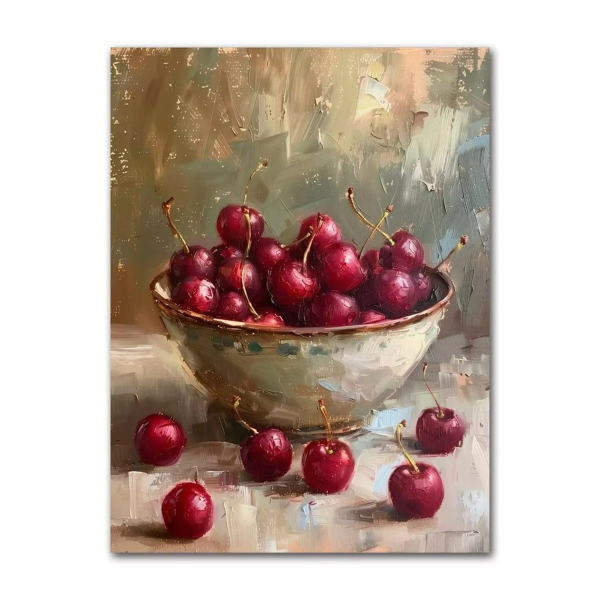TPFLiving Kunstdruck (OHNE RAHMEN) Poster - Leinwand - Wandbild, Neutrale Blumen- und Fruchtmotive, Vintage-Wein-Leinwand (Leinwandbild XXL), Farben: Weiß, Rot, Gelb, Blau, Schwarz, Grau -Größe: 30x40cm
