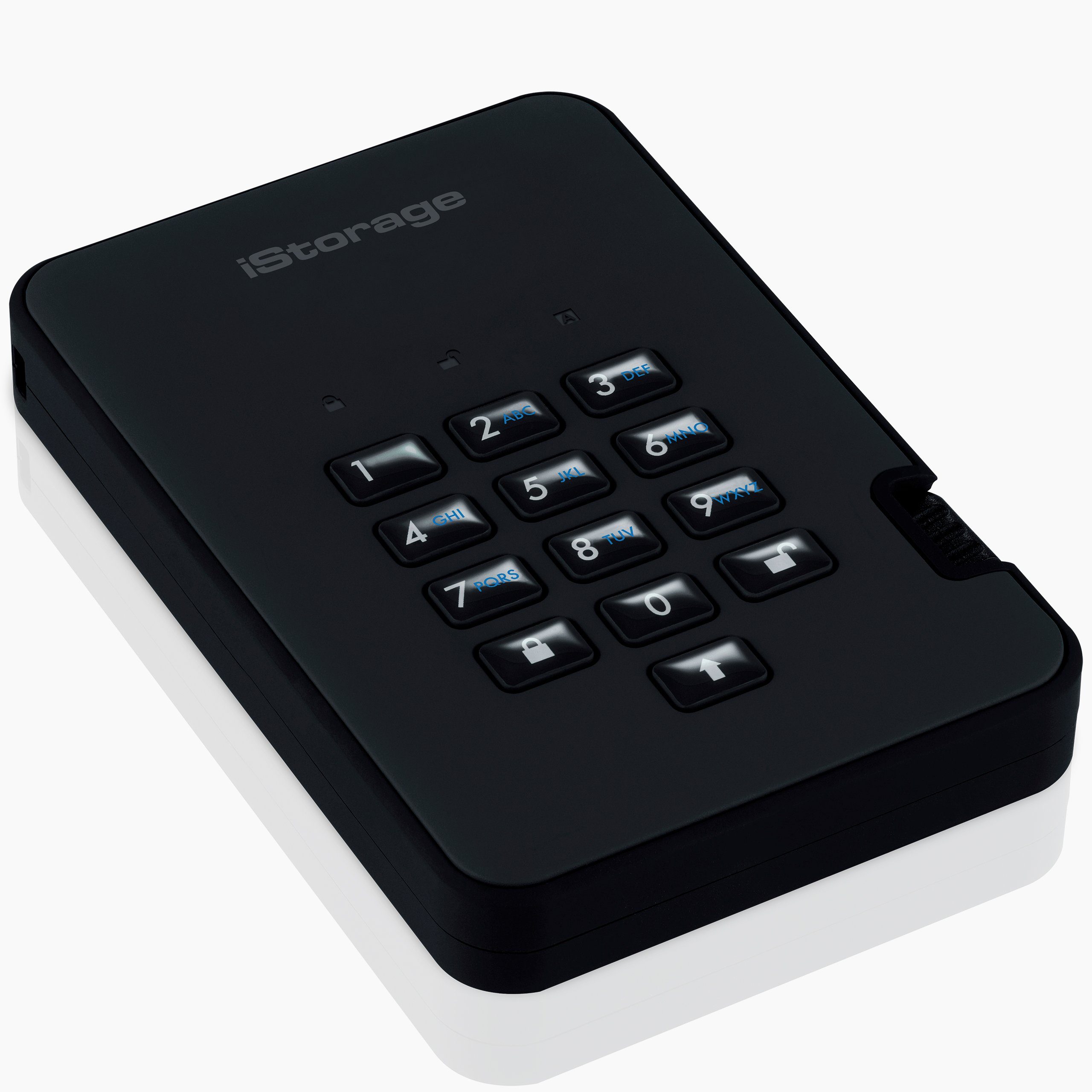 iStorage diskAshur2 HDD Black externe HDD-Festplatte (500 GB) 171 MB/S Lesegeschwindigkeit, 148 MB/S Schreibgeschwindigkeit