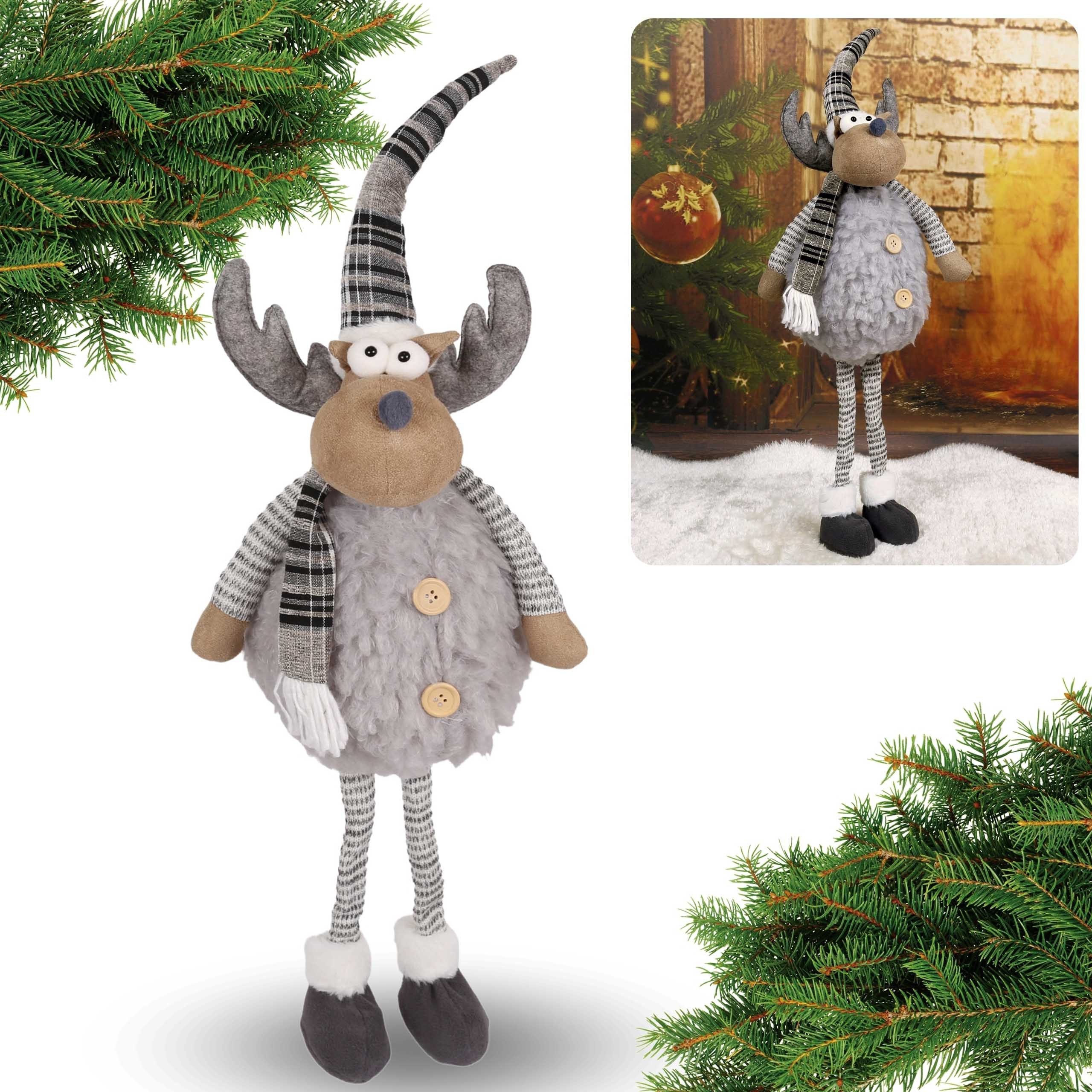 Sarcia.eu Weihnachtsfigur Graues stehendes Weihnachtsrentier, Weihnachtsdek günstig online kaufen