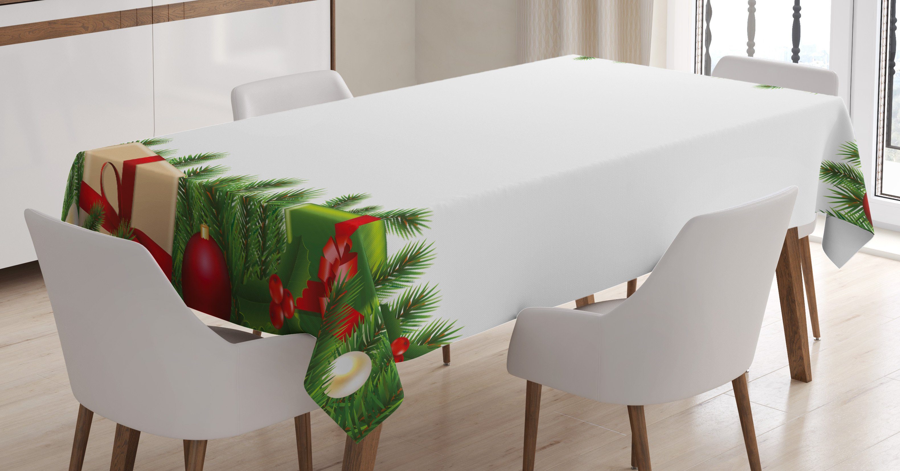 Abakuhaus Tischdecke Farbfest Waschbar Farben, Baum geeignet den Außen Weihnachten Klare Klassische Garland Bereich Für