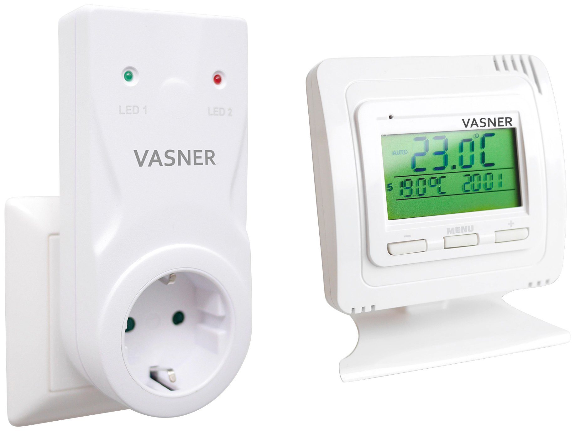 Vasner Raumthermostat VFTB-AS, für Infrarotheizung, Sender + Steckdosen Empfänger