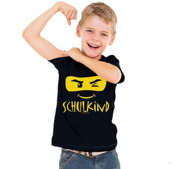 T-Shirt Total T-Shirt Kinder Shirt mit Masken Motiv - Schulkind