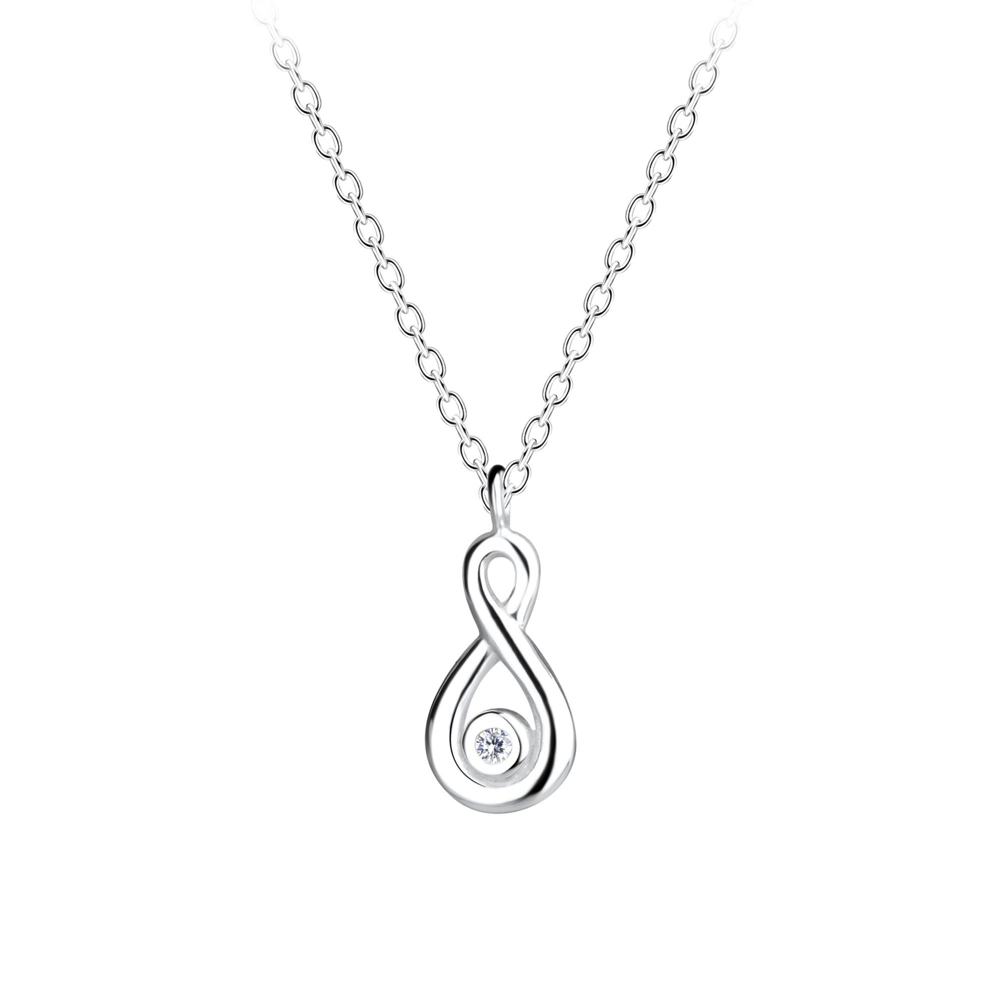 ALEXANDER YORK Kette mit Anhänger INFINITY mit Zirkonia (Kette mit Anhänger), 925 Sterling Silber, Silberschmuck