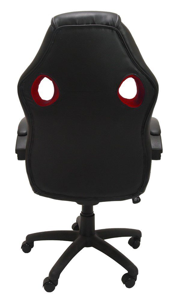 mit Rot-schwarz Lendenwirbelstütze Gamer-Sitz Armlehne Ergonomische TOPESHOP Gaming-Stuhl