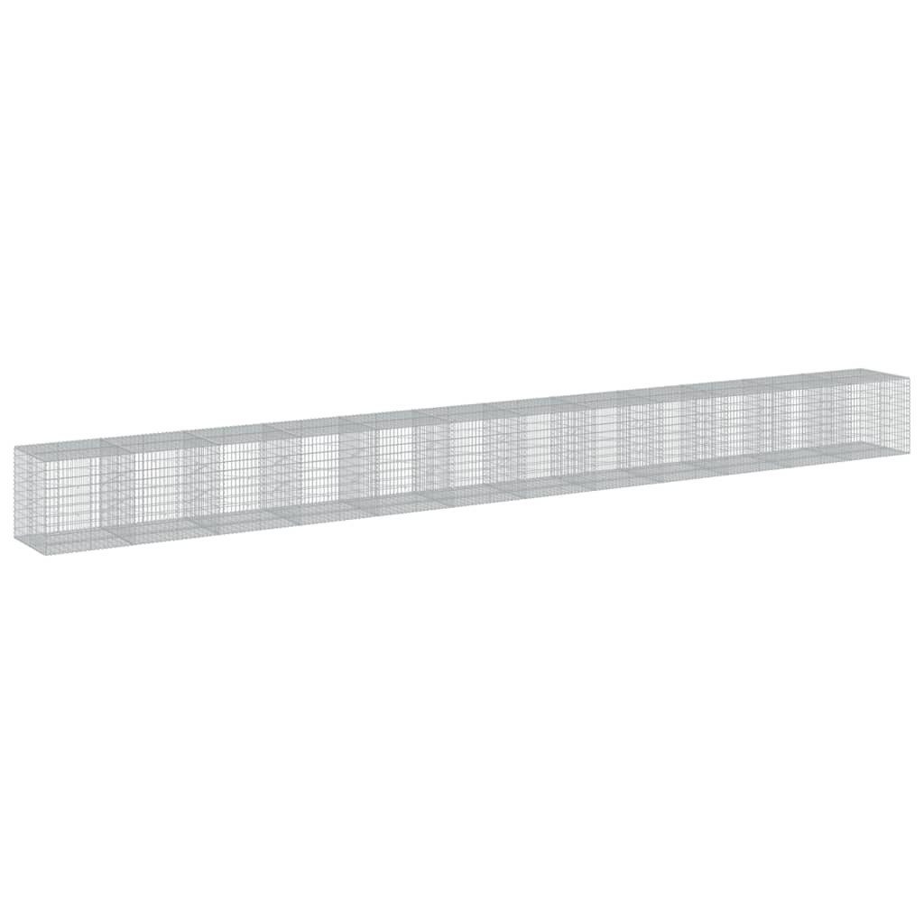 vidaXL Blumentopf Gabione mit Deckel 1200x100x100 cm Verzinktes Eisen (1 St)