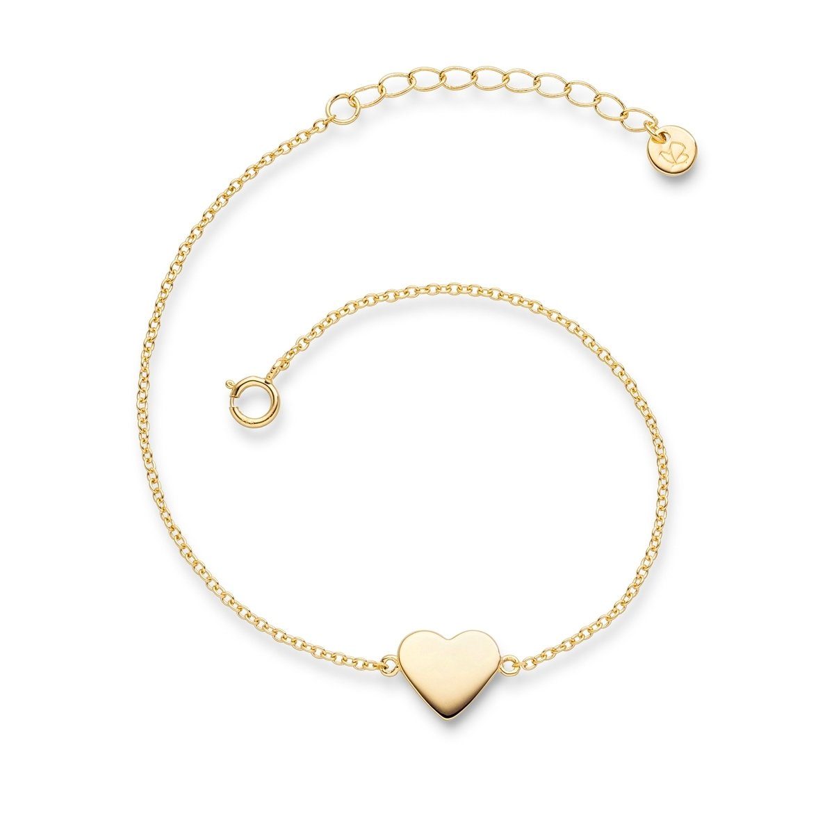 Silberarmband Herz gelbgold