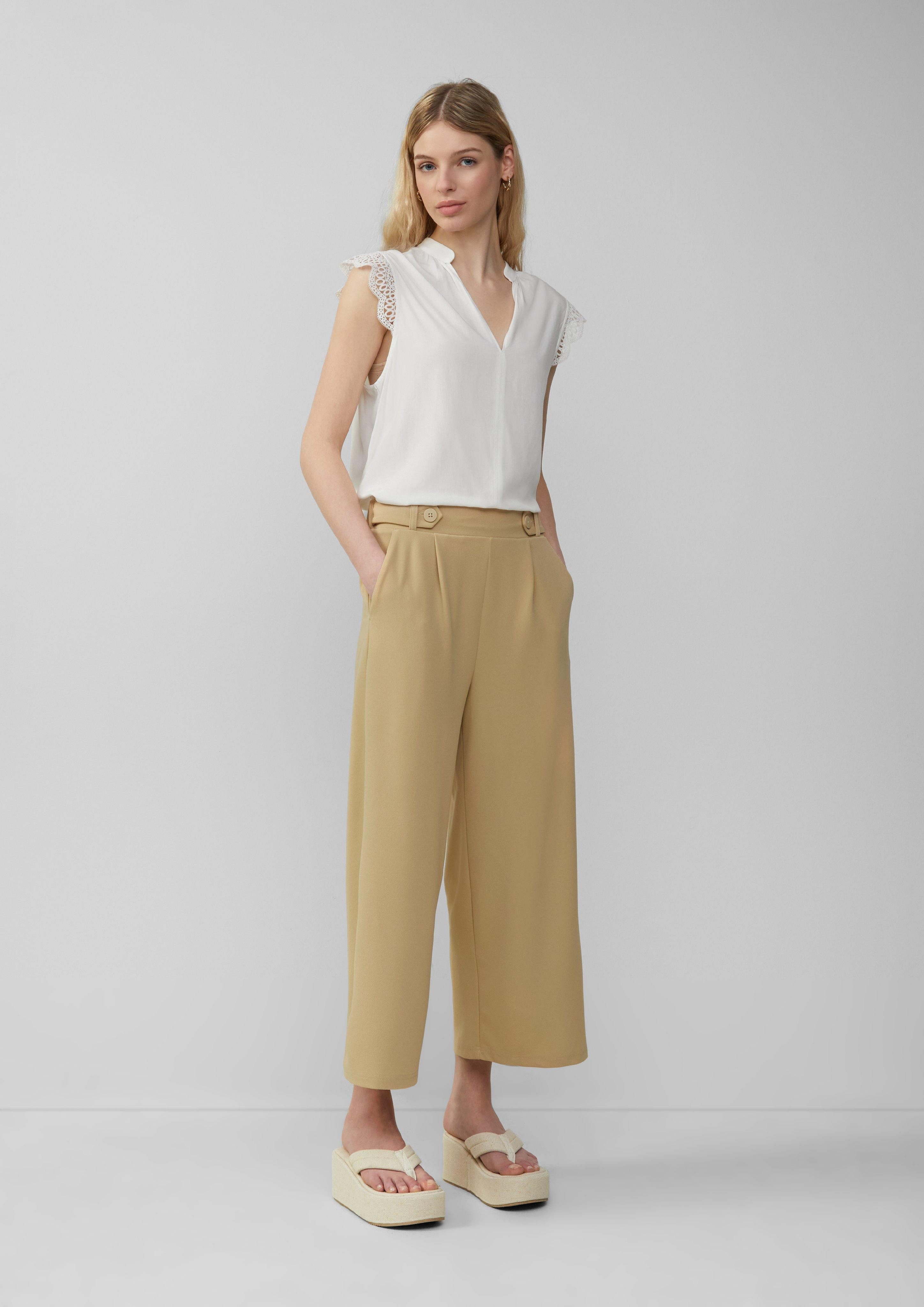 QS 7/8-Hose Culotte aus Interlockjersey Zierknopf günstig online kaufen
